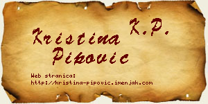 Kristina Pipović vizit kartica